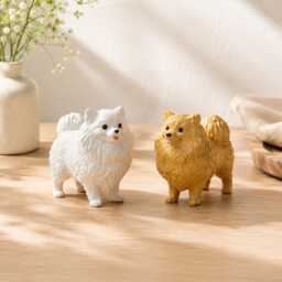 Fluffy Pomeranian Wood Carving, Cute Dog Figurine, Pet Memorial Gift, Wooden Puppy Statue, Desk Decor For Lovers - thumbnail 4