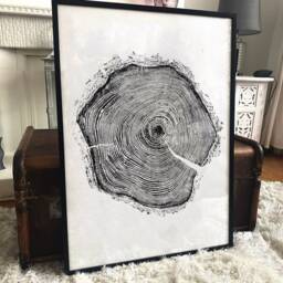 Larch Tree Ring Prints Set Of Two Woodcut Prints, 50x70cm - thumbnail 3