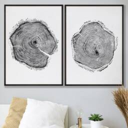 Larch Tree Ring Prints Set Of Two Woodcut Prints, 50x70cm - thumbnail 2