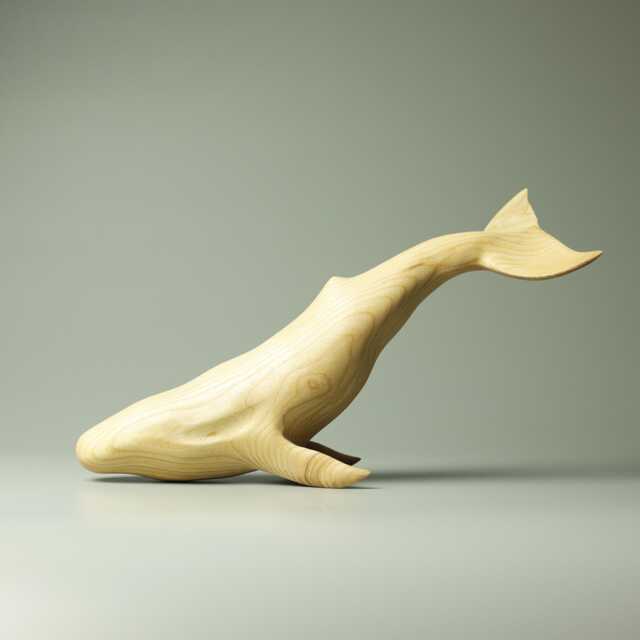 Wooden Whale Sculpture - 13 - image 1