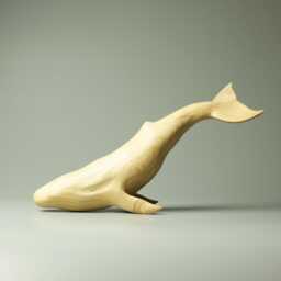 Wooden Whale Sculpture - 13 - thumbnail 1