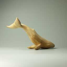 Wooden Whale Sculpture - 13 - thumbnail 4