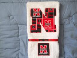 Nebraska Huskers Appliqued Bathroom Hand Towel Grad Gift - thumbnail 1