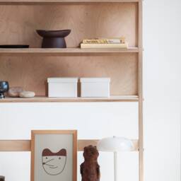 Wooden Bookshelf Wall Unit, Mid-Century Modern Bookcase With Desk & Storage, Personalized Home Furniture - thumbnail 4