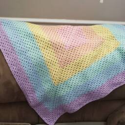 Made To Order. Unicorn Baby Blanket. Crochet Rainbow Baby Shower Gift - thumbnail 2