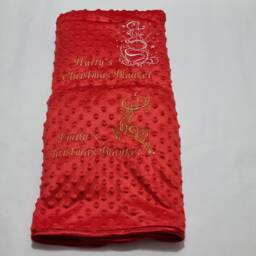 Personalised Christmas Custom Embroidered Super Soft Child Safe Baby Blanket Wrap - Size Large 75x100cm - thumbnail 2