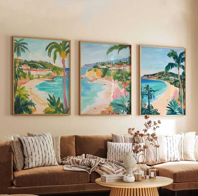 Set Of 3 Laguna Beach Posters, California Travel Prints, Usa Wall Art Sets, Ocean Coastal Poster Decor, Landscape Print - image 1