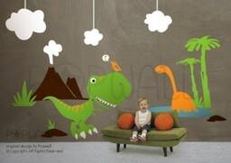 Dino Land Dinosaurs Wall Decal Children Kid Sticker Art Graphic Wall Decor - thumbnail 1