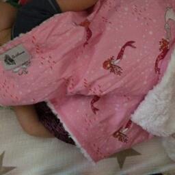 "Pink Mermaid, Whale & Octopus Baby Blanket With White Minky ""Cassandra" - thumbnail 2