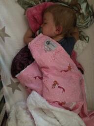 "Pink Mermaid, Whale & Octopus Baby Blanket With White Minky ""Cassandra"
