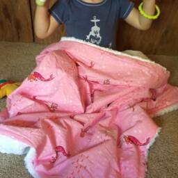 "Pink Mermaid, Whale & Octopus Baby Blanket With White Minky ""Cassandra" - thumbnail 3