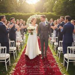 Red Customizable Wedding Runner Rug - Elegant Personalized Carpet Romantic Ceremony Floor Decor Custom Aisle Mat - thumbnail 3