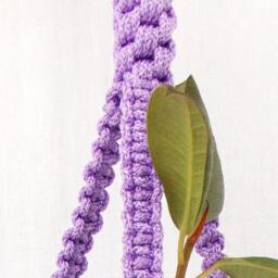 Purple Mini Macrame Planter Pot 20 Inches 3mm Plant Hanger Wall Hanging Hanging Indoor Or Outdoor Decor Window Decorations - thumbnail 2