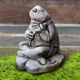 Large Sitting Frog Statue Cement Sculpture Stone Garden Decor Outdoor Amphibian Art Yard Ornament Peaceful Figurine - thumbnail 2