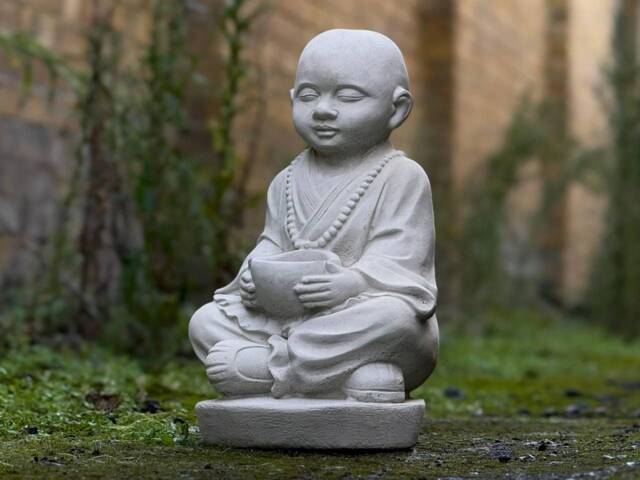 Amazing Buddha With Bowl Statue Japanese Pot Sculpture Outdoor Zen Garden & Home Decor Tradition Ornament Buddha Lover Gift - image 1