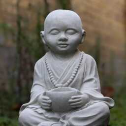 Amazing Buddha With Bowl Statue Japanese Pot Sculpture Outdoor Zen Garden & Home Decor Tradition Ornament Buddha Lover Gift - thumbnail 2