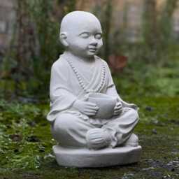 Amazing Buddha With Bowl Statue Japanese Pot Sculpture Outdoor Zen Garden & Home Decor Tradition Ornament Buddha Lover Gift - thumbnail 3