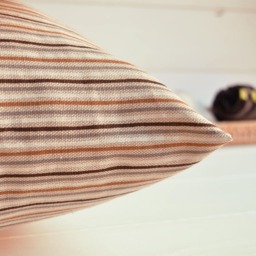 Cuscino Decorativo Righe, Design Moderno, Pillow, Throw Cuscino Arredo, Arredo Toni Neutri, Azzurro, Brown - thumbnail 3