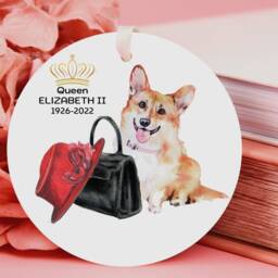 Queen Elizabeth Ceramic Ornament Corgi Keepsake Bauble - thumbnail 2