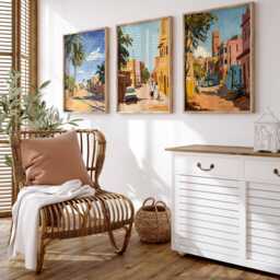 Set Of 3 Khartoum Posters, Wall Art, Prints, Travel Poster Set, Sudan Decor, Art Home Decor - thumbnail 4
