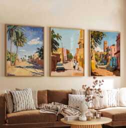 Set Of 3 Khartoum Posters, Wall Art, Prints, Travel Poster Set, Sudan Decor, Art Home Decor