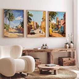 Set Of 3 Khartoum Posters, Wall Art, Prints, Travel Poster Set, Sudan Decor, Art Home Decor - thumbnail 3