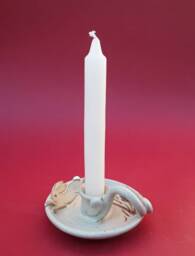 Wee Willie Winkie Style Candleholder, Leaping Hare, Tablecentre, Altarpiece, Hand Thrown, Stoneware Pottery, Ceramic