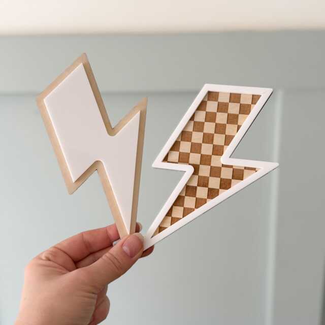 Lightening Bolt Wood Sign, Flash Kids Lightening Wall Hanging - image 1