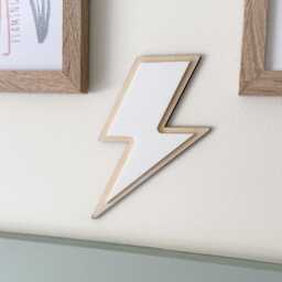 Lightening Bolt Wood Sign, Flash Kids Lightening Wall Hanging - thumbnail 3