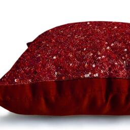 Red Sequin Throw Pillow Cover, Euro Sham, Confetti Decorative Pillows, Sequined Cushion, Christmas Pillows, Valentines Day D??cor - thumbnail 2