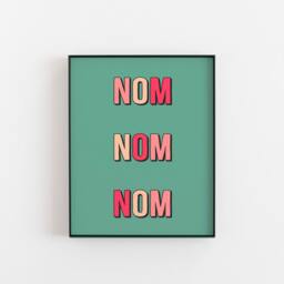 Nom Kitchen Print For Food Lovers, Colourful Wall Art Engaging Conversations, Housewarming Gifts Neighbours - thumbnail 2