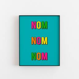 Nom Kitchen Print For Food Lovers, Colourful Wall Art Engaging Conversations, Housewarming Gifts Neighbours - thumbnail 3