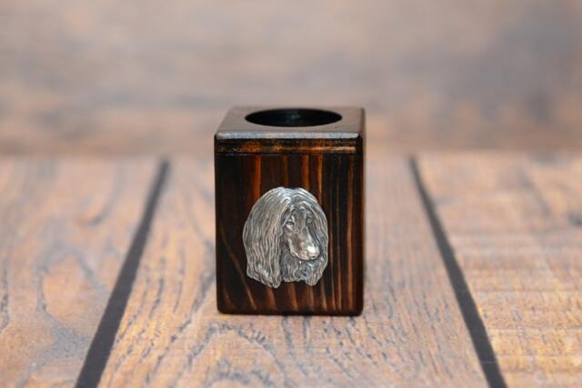 Afghan Hound - Wooden Candlestick With Dog, Souvenir, Decoration, Limited Edition, Collection - image 1