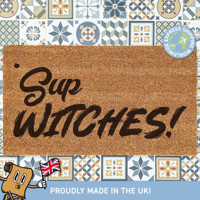 Sup Witches Doormat, Funny Halloween Mat, Gift, Gifts For Him Or Her, Porch Decorations - image 1