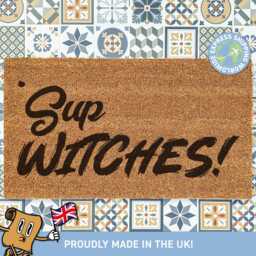 Sup Witches Doormat, Funny Halloween Mat, Gift, Gifts For Him Or Her, Porch Decorations - thumbnail 1