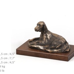 Setter - Lying, Dog Wooden Base Statue, Limited Edition, Artdog - thumbnail 4