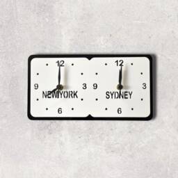 Personalized Two Time Zone Clock Custom Place, Family Names, Color Options - thumbnail 2