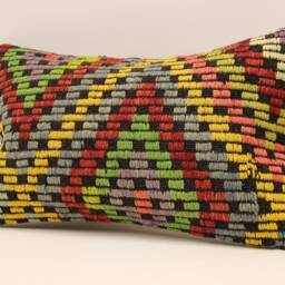 Decorative Throw Pillow, 12x20 Pillow Cover, Bohemian Kilim Handwoven Turkish Pillow, Sofa Pillow, Cushion Cover 4Oef-599 - thumbnail 3