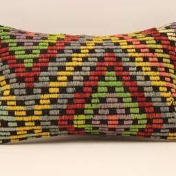 Decorative Throw Pillow, 12x20 Pillow Cover, Bohemian Kilim Handwoven Turkish Pillow, Sofa Pillow, Cushion Cover 4Oef-599 - thumbnail 2