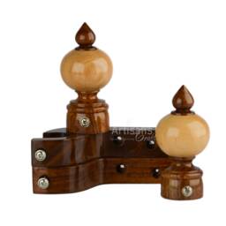 Handmade Wooden Curtain Rod Brackets & Finials For Curtains - Window Curtain, Holder, Holder Pack Of 4 Pcs. Artisans Craft