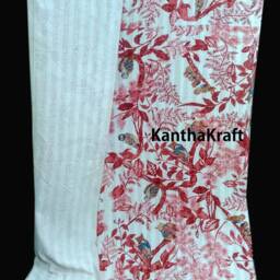 Elegant Indian Vintage Kantha Quilt Handmade Ajrakh Hand Block Print 100% Cotton Bed Cover Bedspread Blanket Bed Sheet Throw Queen - thumbnail 4