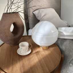 Set Of 2 X Table Lamps in Art Deco Style, Desk Lamp, Milk Glass Night Lamp - thumbnail 3