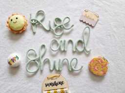 Rise & Shine L Sign Nursery Decor Wall Hanging Knitted Wire Kids Children's Room - thumbnail 1