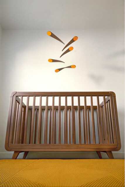 Bo - Walnut Crib Mobile, Baby Retro Mid Century Nursery - image 1