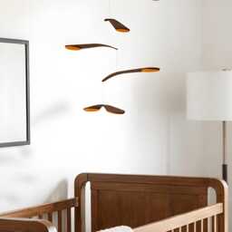 Bo - Walnut Crib Mobile, Baby Retro Mid Century Nursery - thumbnail 4