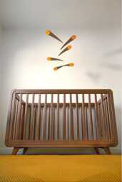 Bo - Walnut Crib Mobile, Baby Retro Mid Century Nursery