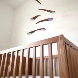 Bo - Walnut Crib Mobile, Baby Retro Mid Century Nursery - thumbnail 3