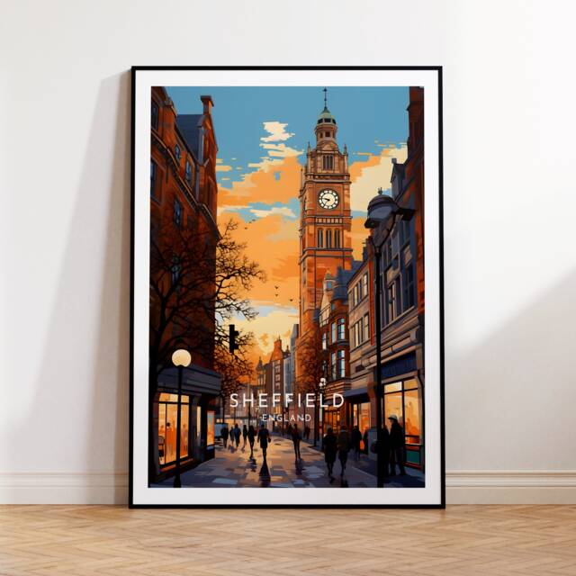 Sheffield Travel Print - England, Poster, Home Decor, Gift Or Canvas - image 1