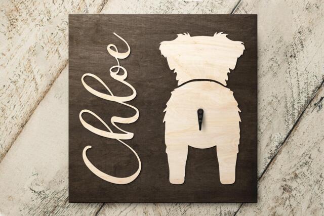 Personalized Dog Leash Holder With Pet Name, Golden Retriever Wood Sign For Birthday Gift - image 1