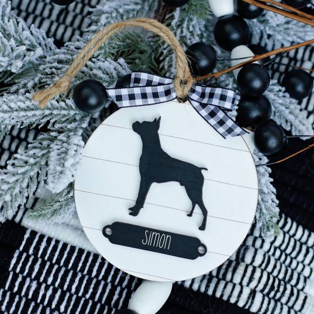 Farmhouse Christmas Ornament Boxer Dog - Gift For Owner Modern Holiday Decor Mom - image 1